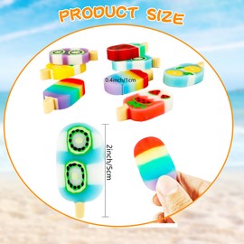 32 Pcs Ice Cream Erasers Interesting Cute Shaped Erasers Bulk 8 Styles for Classroom Rewards Gift Ice Cream Party Favors