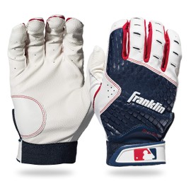 Franklin Sports 2nd-Skinz Batting Gloves - White/Navy, Youth Large