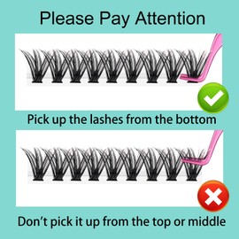 Individual Lashes 9-16mm Cluster Lashes D Curl Natural Look Mixed Tray 60D DIY Eyelash Extension Volume Lash Clusters Eyelashes Long 0.07 Individual Lash Extensions (60D-0.07D-9-16)