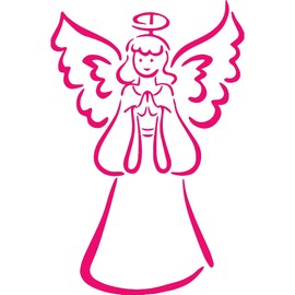 Transparent Decal Stickers of Angel (Pink) Premium Waterproof Vinyl Decal Stickers for Laptop Phone Accessory Helmet Car Window Mug Tuber Cup Door Wall Decoration ANDSKUS577803PI080322