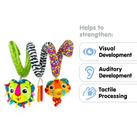 LAMAZE Activity Spiral Baby Pram Toy | Soft Baby Sensory Toy Ideal for Prams and Pushchairs | Suitable from 0 - 6 Months, Boys and Girls