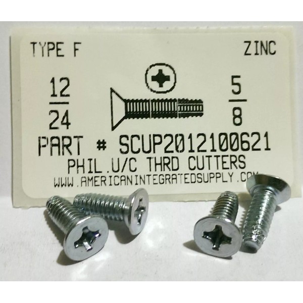 AMERICANINTEGRATEDSUPPLY.COM #12-24x5/8 Undercut Flat Ph Thread Cutting Screws Type F