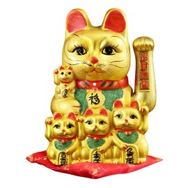 FANCYPUMPKIN 10" Lucky Cat Waving Arm Cat Asian Waving Lucky Cat-A