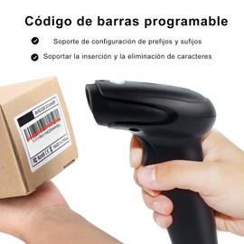 1D Escáner de Código de Barras Inalámbrico Lector de Código de Barra Láser 2.4 GHz Dispositivo inalámbrico de con Receptor USB Escáner para supermercado, inventario, almacén,tiendita,Restaurante