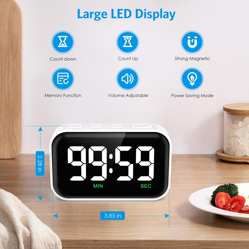 Newest AMIR Digital Timer, 3.5in Visual Timer Accurate Kitchen Timer,