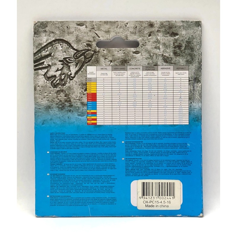 OX Tools Diamond Blade Supercut Segmented 7/8-5/8 in Bore 4.5