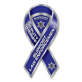 Magnet America Deputy Sheriff Support Law Enforcement Ribbon Magnet is 8" x 3.875" Made for Vehicles and Refrigerators
