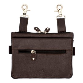 Riñonera de piel para mujer, bolso cruzado de piel para mujer, riñonera de piel Clipon para mujer, Marrón, Bolsa de ciclista