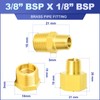 ERGAOBOY 15pcs 3/8" BSP x 1/8" BSP Brass Pipe Fitting,