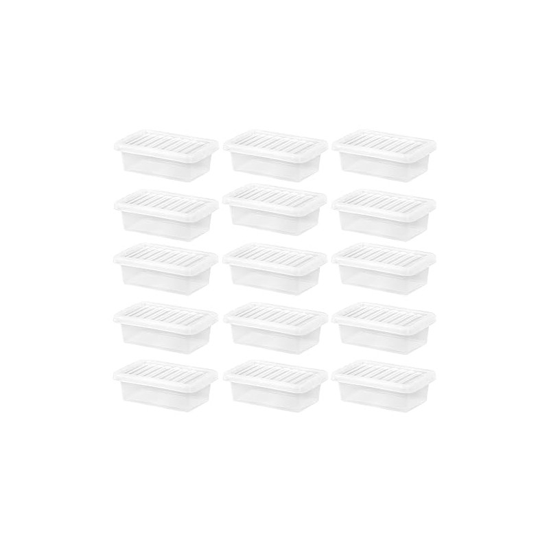 4L Litre Small Plastic Wham Storage Boxes With Lids Crystal