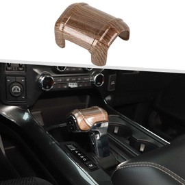 Jimen Compatible with Ford F150 2021-2023, Gear Shifter Knob Cover Trim (Wood Grain)