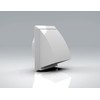 4-Inch White External Hooded Cowl Ventilation Grill Cover with Backdraft