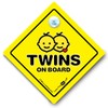 Twins On Board Car Sign, Baby on Board Sign, Suction