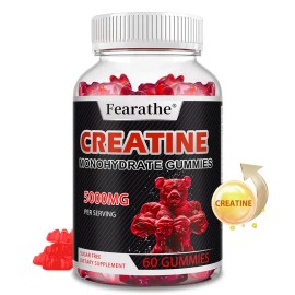 Fearathe Creatine Gummies – Daily Health Supplement for Energy, Endurance & Performance | 60 Gummies for Muscle Strength & Recovery