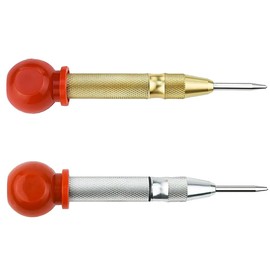ESJNNK Automatic Punch, Set of 2, Drilling Position, Center Punch, Marking, Adjustable, High Speed Steel, Convenient, Strong, Carbide Automatic Punch, Easy to Use, Metal, Ironworking, Wood, Plastic,