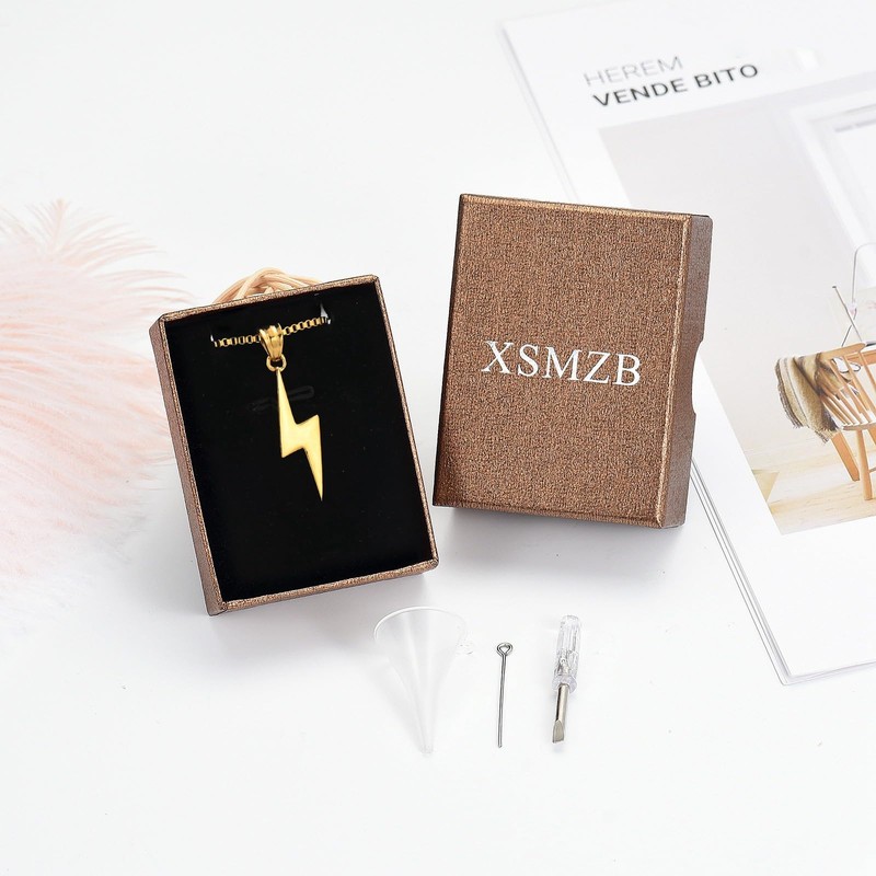 XSMZB Lightning Bolt Cremation Jewelry Ashes Holder for Human Pet