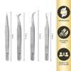 OMANIA Eyelash Extension Tweezers Set 4PCS – Lash Tweezers Kit