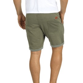 Blend Timo men's sweat shorts, jogging bottoms with fleece inner and cord, regular fit - Green (ivy green (77026)) Plain, size: l