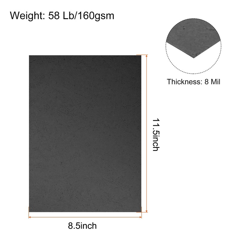 sourcing map 100pcs A4 160gsm Leather Grain Binding Covers Presentation