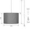 ZSLAIFU 15FT Plug in Pendant Light, Hanging Lamp with Switch,Gray