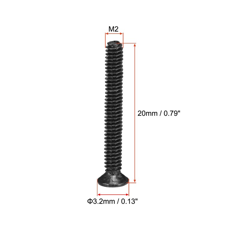 sourcing map Pack of 150 Phillips Flat Head Screws M2