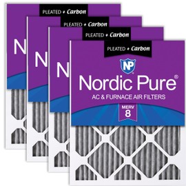 Nordic Pure 12x30x1 11_7/8 x 29_7/8 x 3/4) Furnace Air Filters MERV 8 Pleated Plus Carbon 4 Pack
