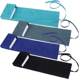 CREATCABIN Pack of 4 Velvet Tarot Card Holders Tarot Card Sleeves Tarot Carry Bag for Beginners Oracle Decks Witchcraft Supplies Dark Blue Grey Light Blue Black 12.6 x 3 x 7.5 cm