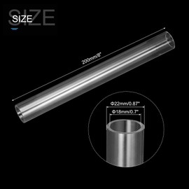 QUARKZMAN Clear Storage Tube 18 x 22 mm Small Plastic Tube with Lids Rigid Bottle Container 200 mm/8 Inch for Stored Items