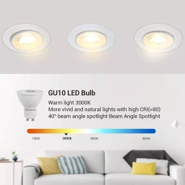 DEWENWILS GU10 LED Dimmable Bulb 3000K Warm White Track Lighting Bulb UL Listed