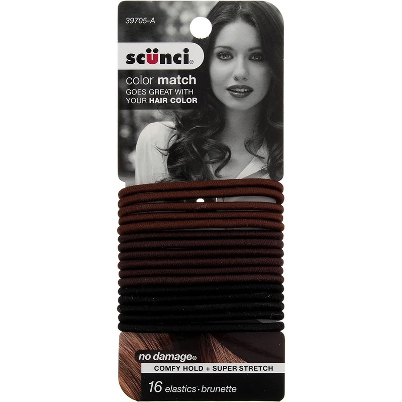 Scunci 16 Piece 3970503a048 Brunette Elastics, 0.8 Ounce