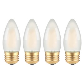 TOKCON Frosted E26 LED Candelabra Bulb 40W Equivalent- 4W Dimmable Vintage Type B Chandelier Edison Bulb- 2700K Soft Warm- B11 Antique Candle Light Bulbs for Ceiling Fan, Wall Sconce Lamp- 4 Count