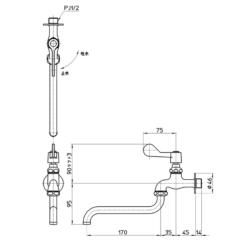 三栄 Faucet [Sanei] All Around for Single Faucet Kitchen Faucet