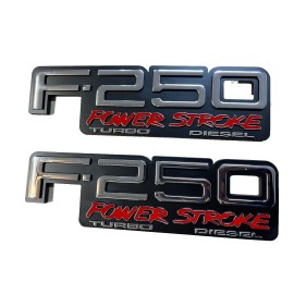 Wallsmart Store 2 Pack F250 Power Stroke Turbo Diesel Emblem Fender Badge for F-250 Nameplates