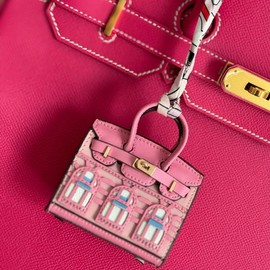 Farbourgh Mini Handbags Charm - Purse Charm for Keychain Holders, Inspired by Farbourgh Design - Color: Pink