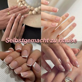 Nail Tips Set 120 Pieces French False Nails for Sticking White Pink Gradient Design Artificial Fingernails No Need