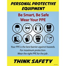 Lean Manufacturing Posters PPE Personal Protective Equipment, Poster, 22" X 28", Made in the USA