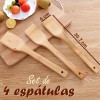 J.H. Company Set 4 Pcs Espatula Pala De Madera Utensilio