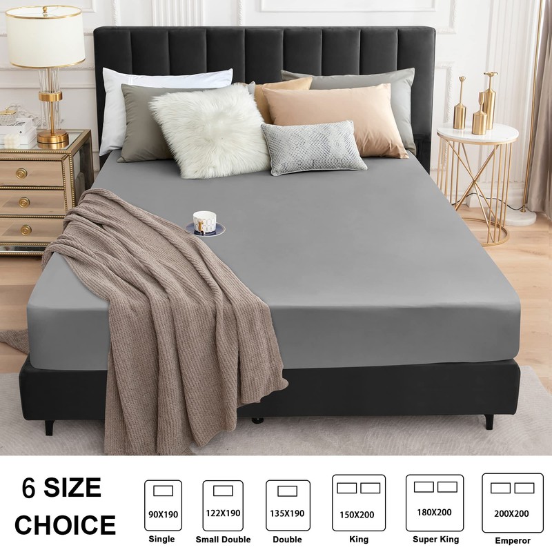 Sufdari Waterproof Mattress Protector double,135x190cm Mattress Cover for Bed,30cm Deep
