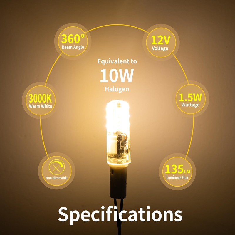 SCHERARX 10 Pcs G4 LED Bulbs, Warm White Light 3000K