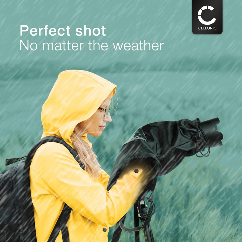 CELLONIC® Camera Rain Cover Compatible for Canon, Sony, Olympus, Nikon,