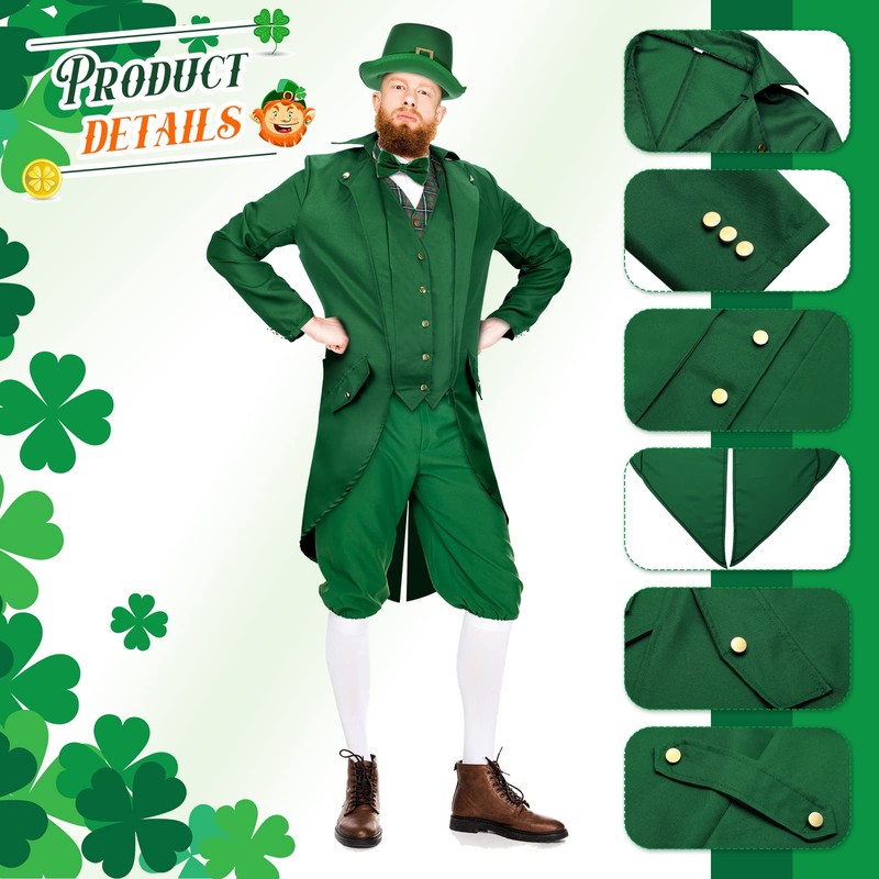 Geyoga St Patrick's Day Outfit Leprechaun Costumes Gothic Vintage Steampunk