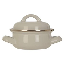 Premier Housewares 0104595 Mini Casserole Dish with Lid, Wide Handles, Enamel