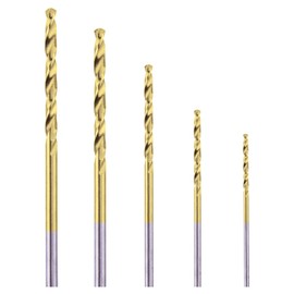 HSS Micro Titanium Coated Twist Drill Bit Set, High Speed Steel Jobber Length Drill, Split Point, 50 PCS Drill Bits Tools, 1/32" to 7/64"（0.8,1.6,2.0,2.5,3.0 for Wood Plastic and Metal