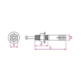 Sanko Techno Stainless Steel All Anchor, Thickness 0.2 inch (6 mm), Length 2.4 inches (60 mm), Contents (approx.): 50 (54-082)