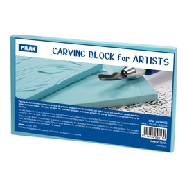 MILAN Carving Block for Artists Engraving Plate, Blue, Medium 15 x 9 x 0.5 cm