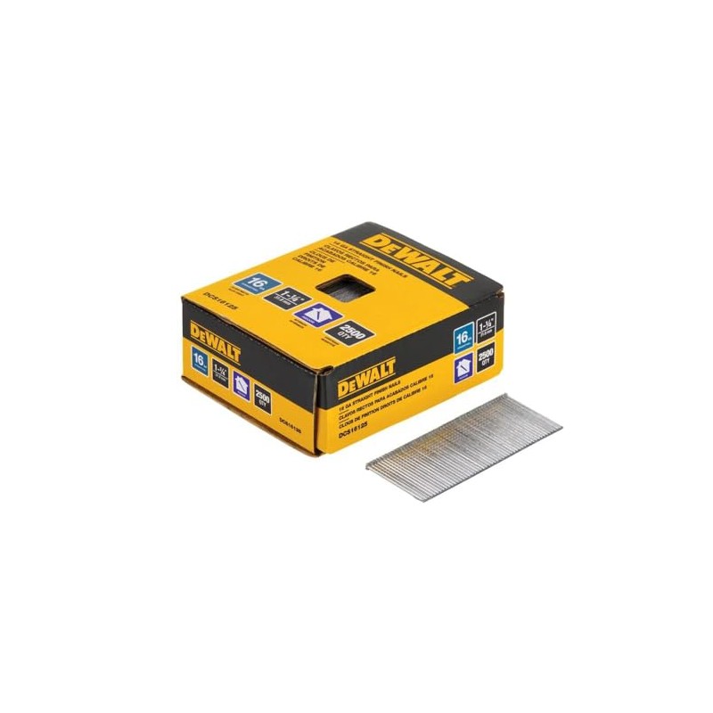 DEWALT Finish Nails, 1-1/4-Inch, 16GA, 2000-Pack (DCS16125)
