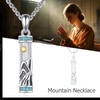 URONE Mountain Urn Necklace for Ashes 925 Sterling Silver Mountain