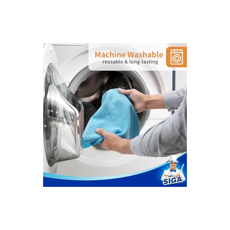 MR.SIGA Paños Microfibra Multiusos, Paquete de 15 | Paños microfibra