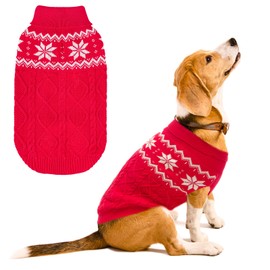 SCIROKKO Warm Winter Dog Sweater - Cold Weather Pet Clothes for Small Medium Large Dogs Indoor Outdoor, Soft Classic Knit Puppy Apparel