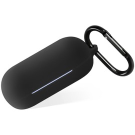 Geiomoo Silicone Case for Sony WF-C700N, Soft Flexible Scratch Resistant Protective Cover with Carabiner (Black)